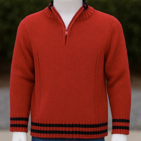 Sezzit Boys Red Quarter-Zip Sweater – Size 12, Boys - Picture 1 of 4